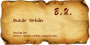 Butár Urbán névjegykártya