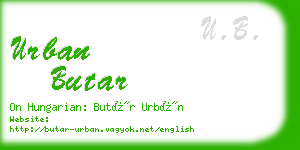 urban butar business card